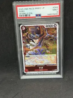 Bandai 2025 One Piece CCG Sabo P-044 PRB02 Promo Sparkle Foil JP PSA 9 - Image 1