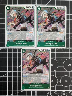 Trafalger Law OP13-031 Carrying On His Will X3 Foil Card Play Set Lot One Piece - Image 1