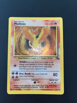 Pokemon Moltres 12/62 Fossil Holo - Image 1
