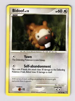 Bidoof 54/100 Stormfront 2008 Pokemon Yuka Morii - Image 1