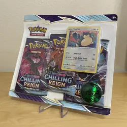 Chilling Reign 3 Pack Blister SNORLAX Promo Pokemon Sword & Shield Set SEALED #2 - Image 1