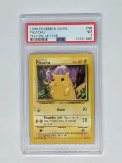 1999 Pokemon Base Set PIKACHU #58 - Yellow Cheeks WOTC - PSA 7 - Image 1