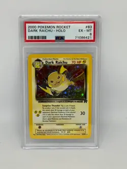 Vintage Pokemon Rocket - Dark Raichu - Holo - Swirl - PSA 6 - Image 1