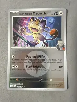 Pokemon TCG * Team Rockets Meowth 161/217 ENERGY REVERSE HOLO Ascended Heroes - Image 1