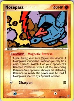 Nosepass 42/107 Deoxys Pokemon TCG LP Normal - Image 1
