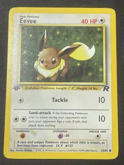 Eevee 55/82 1st Edition Pokemon Team Rocket English Vintage 2000 Wotc TCG - Image 1