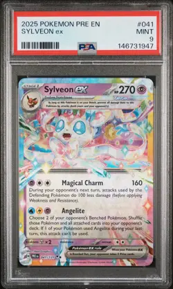 2025 POKEMON PRE EN-PRISMATIC EVOLUTIONS #041 SYLVEON EX PSA 9 - Image 1
