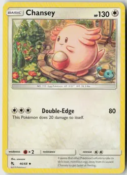 Pokemon TCG Chansey 46/68 Normal Hidden Fates Uncommon - Image 1