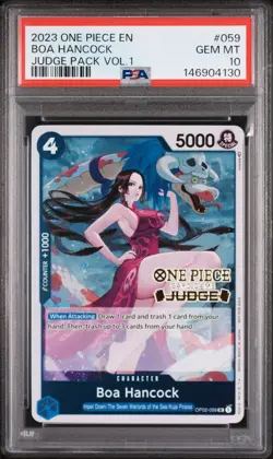 PSA 10 2023 ONE PIECE JUDGE PROMO VOLUME 1 059 BOA HANCOCK - Image 1