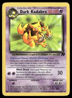 Dark Kadabra 39/82 Uncommon Team Rocket Pokemon NM/M - Image 1