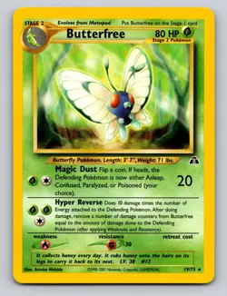 Butterfree 19/75 Rare Neo Discovery Pokemon Unlimited NM - Image 1