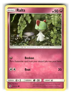Ralts 139/214 Common Lost Thunder Pokemon Lightly Played - Image 1