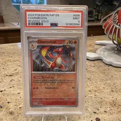 Pokemon SV Paldean Fates Charmeleon 008/091 Reverse Holo ENG PSA 9 2024 - Image 1
