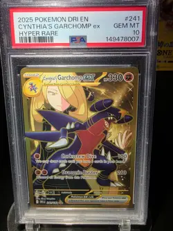 2025 Pokemon Dri En-Destined Rivals #241 Cynthia'S Garchomp Ex Hyper Rare PSA 10 - Image 1