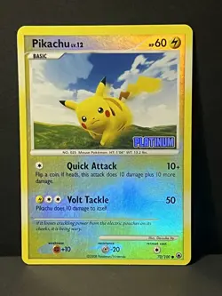 Pokemon Pikachu Platinum Stamp 070/100 Burger King Reverse Holo - LP - Image 1