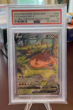 2022 Pokemon SWSH BSP FA/Charizard v Ultra-Premium Collection #260 PSA 10 - Image 1