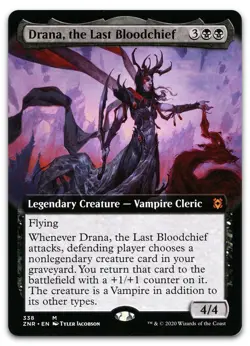 Drana, the Last Bloodchief (Extended Art) #338 NM Zendikar Rising ZNR Magic MTG - Image 1