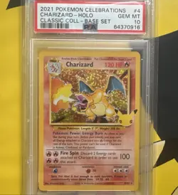 PSA 10 Charizard Holo 4/102 Celebrations Classic Pokemon Card - Image 1