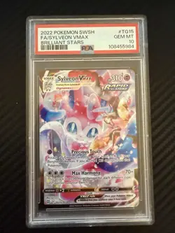 2022 Pokemon Brilliant Stars Sylveon VMAX #TG15 PSA 10 Gem MT - Image 1
