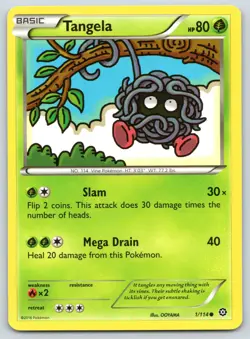 Tangela 1/114 Steam Siege Pokemon NM - Image 1