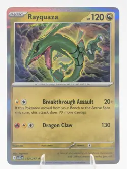 Rayquaza 153/217 Rare Ascended Heroes Pokemon Holo Near Mint - Image 1