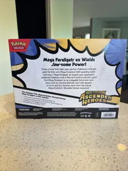 New Pokemon TCG Ascended Heroes EX Box 3 Pack Emboar Meganium Feraligatr - Image 3