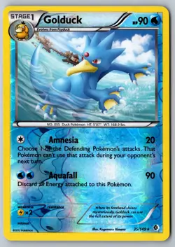 Pokemon: Golduck (35) Reverse Holo Rare Boundaries Crossed 35/149 LP+ - Image 1