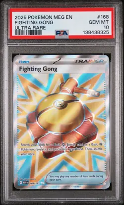 2025 POKEMON MEG EN-MEGA EVOLUTION ULTRA RARE #168 FIGHTING GONG PSA 10 - Image 1