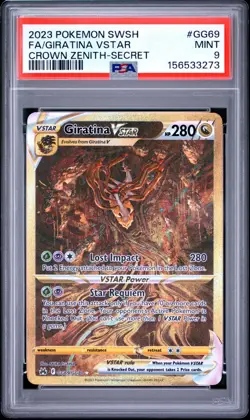 2023 POKEMON SWORD & SHIELD CROWN ZENITH SECRET FULL ART/GIRATINA VSTAR PSA 9 - Image 1