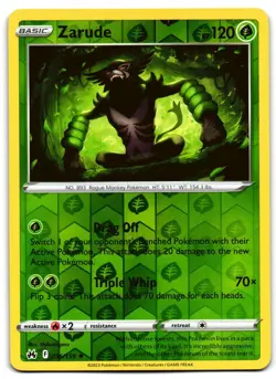 Zarude 016/159 - 🌊 Crown Zenith Rare Pokemon TCG Reverse Holo 🖤 - LP - Image 1