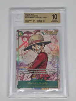 Monkey.D.Luffy OP13-118 Alt Art SEC BGS 10 Pristine One Piece Card Game English - Image 1