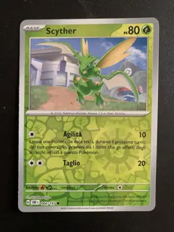 Carta Pokemon Scyther 004/197 Ita Italiano Ossidiana Infuocata Holo Reverse - Image 1