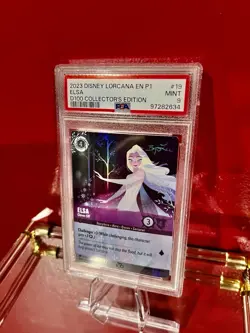 2023 Disney Lorcana ELSA #19 D100 Collector’s Edition PSA 9 Enchanted Promo - Image 1