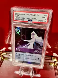 2023 Disney Lorcana ELSA #19 D100 Collector’s Edition PSA 9 Enchanted Promo - Image 2
