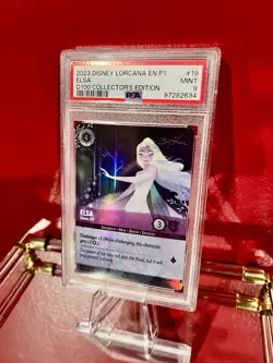 2023 Disney Lorcana ELSA #19 D100 Collector’s Edition PSA 9 Enchanted Promo - Image 4