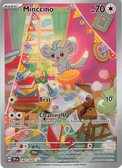 Minccino 182/162 Illustration Rare Temporal Forces Pokemon Near Mint - Image 1