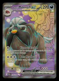 Arven's Mabosstiff ex 218/182 Ultra Rare Destined Rivals Pokemon Near Mint - Image 1