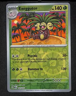 Exeggutor 103 Uncommon Pokemon 151 165 Reverse Holo 2023 - Image 1