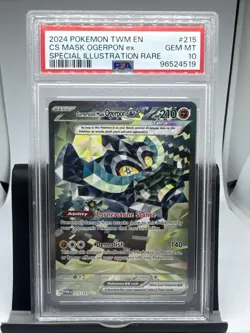 2024 Pokemon TWM Cornerstone Mask Ogerpon ex #215/167 PSA 10 Illustration Rare - Image 1