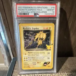 Pokemon TCG Rocket's Zapdos 15/132 Celebrations Classic Collection Holo PSA 10 - Image 1