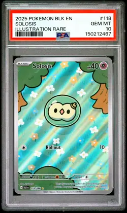 2025 POKEMON BLK EN-BLACK BOLT ILLUSTRATION RARE #118 SOLOSIS PSA 10 - Image 1