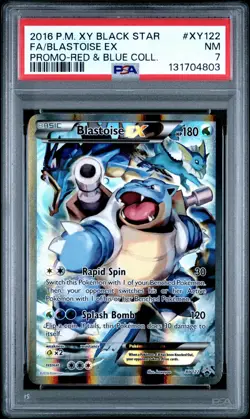 2016 POKEMON XY BLACK STAR PROMO BLASTOISE EX #XY122 HOLO PSA 7 NM #131704803 - Image 1