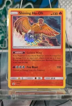 Shining Ho-Oh SM70 Black Star Promo Pokemon Sun And Moon DMG - Image 1