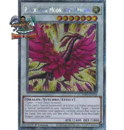 Yugioh! 1x Black Rose Moonlight Dragon RA03-EN038 Platinum Secret Rare 1st Ed NM - Image 1