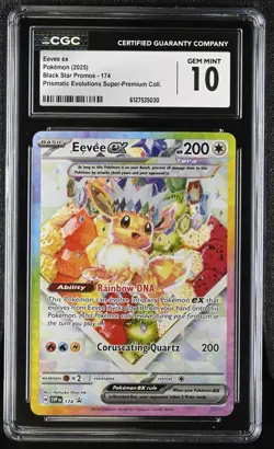 CGC 10 GEM MINT Eevee 174/SVP Black Star PROMO Prismatic Evolutions SPC Pokemon - Image 1