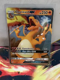 Pokemon TCG Charizard GX 9/68 Hidden Fates Ultra Rare Holo 250 HP English - Image 1