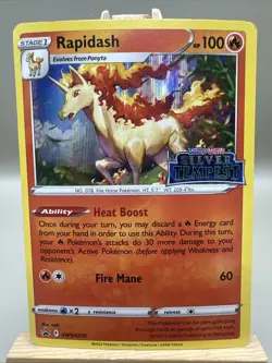 Rapidash Pokemon Silver Tempest SWSH270 Prerelease Black Star Promo NM - Image 1