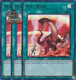 Yugioh! 3x Heat Wave RA03-EN058 Ultra Rare 1st Ed NM - Image 1