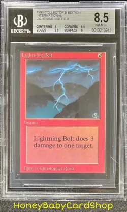 MTG International Edition (IE) 1993 Lightning Bolt BGS 8.5 NM/MT+ OldSchool 9394 - Image 1