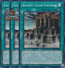 Yugioh! 3x Ancient Gear Fortress RA03-EN062 Super Rare 1st Ed NM - Image 1